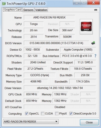 通过CPU-Z和GPU-Z观察可以发现，我们拿到的选配升级版5K iMac（均为左图）比标配的配置提升了很多。